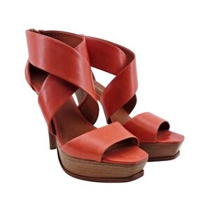 Pour La Victoire Tifara Orange Platform Heels - Size 9